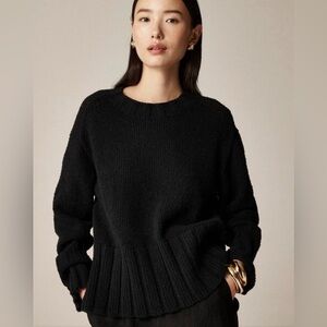 J. Crew Marina sweater in textured cotton blend M medium black